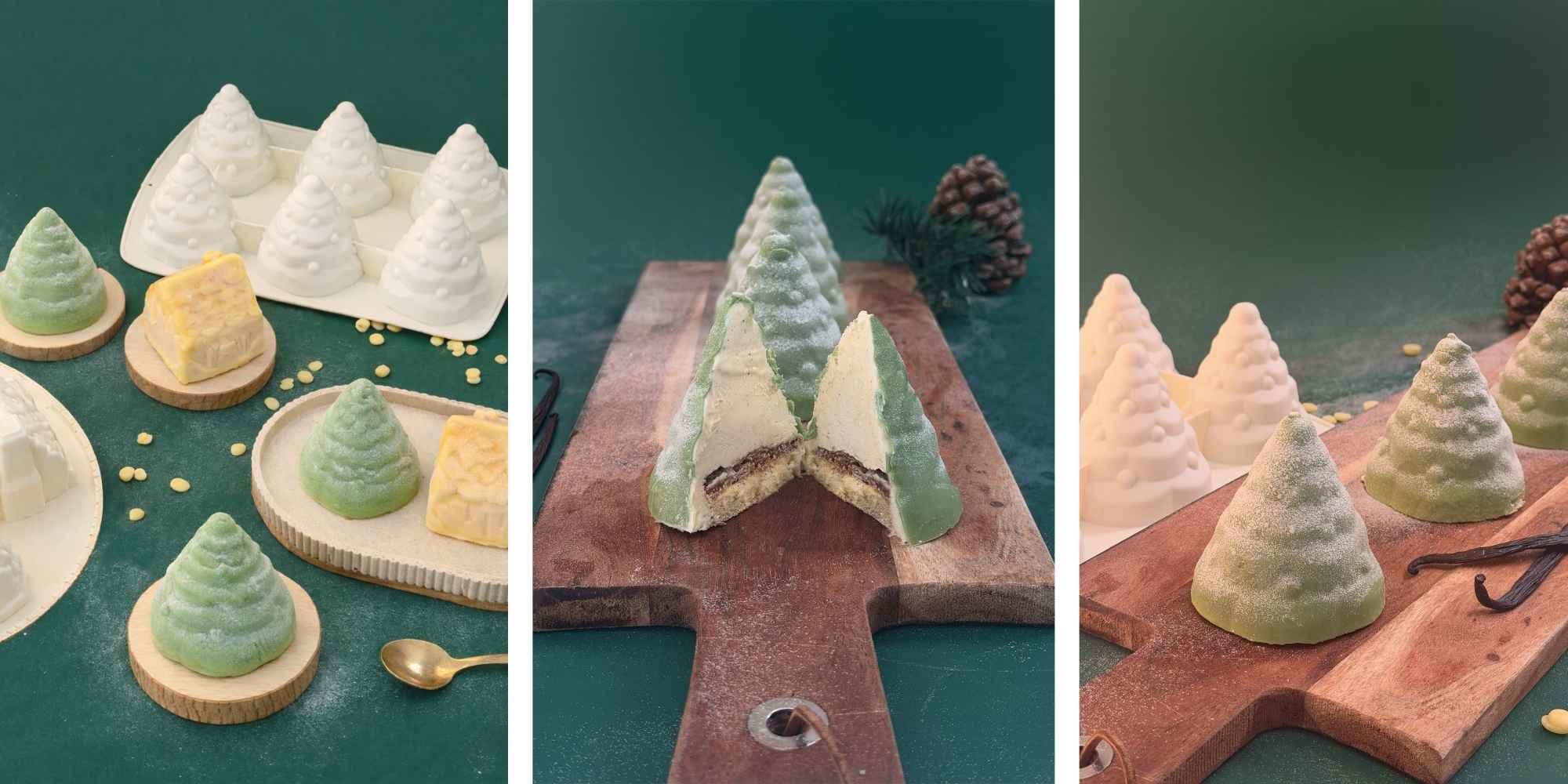Recette entremets sapins 3D enneigés